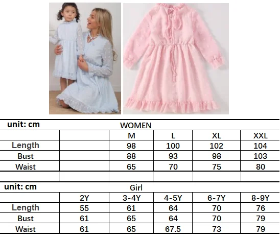 

Spring Mother Daughter Dresses Family Matching Outfits Mom Baby Mommy and Me Clothes Full Sleeve Women Girls Fashion Dress Look
