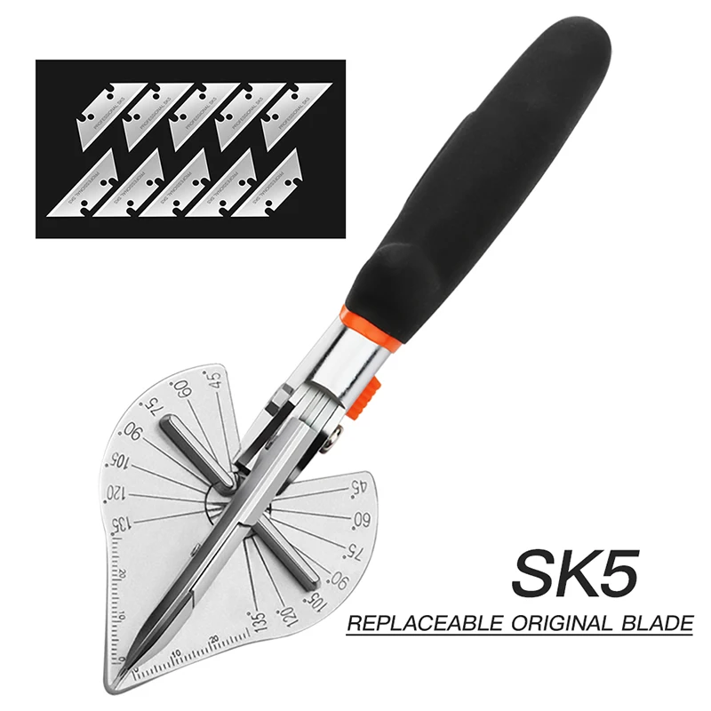 

Angle Shear 45 Degree To 135 Degree Miter Cutter Hand Shear Multifunctional PVC PE Plastic Pipe Scissors with replace blades