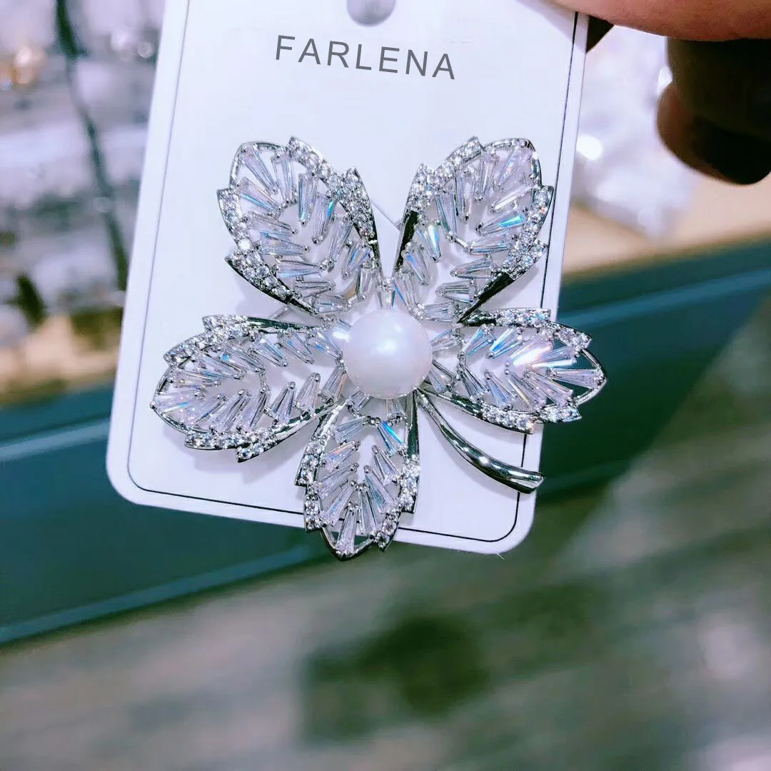 Украшения farlena Циркон Кристалл Брошь для женщин Мода бабочка цветок шарф с брошью булавки