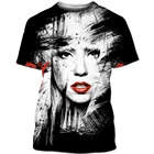 Женские и мужские футболки Gaga, новые модные крутые футболки с 3D принтом, повседневные футболки в стиле Харадзюку, уличные топы, Прямая поставка
