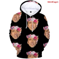 fashion hoodie men sweatshirt nicolas cage crazy funny stare at you print 3d sweatshirt menwomen oversize dropshipping hoodies
