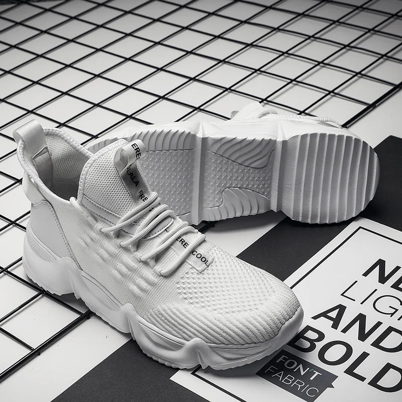 

New Light Mesh Men Shoes Comfortable Casual Men's Sneaker Trendy Lace-Up Black Outdoor Non-Slip Walking Big Size Man Shoes