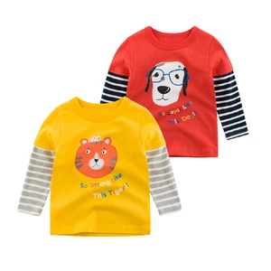 Childrens bottoming shirt pure cotton boys long sleeve cotton T-shirt childrens top garment 2-7t