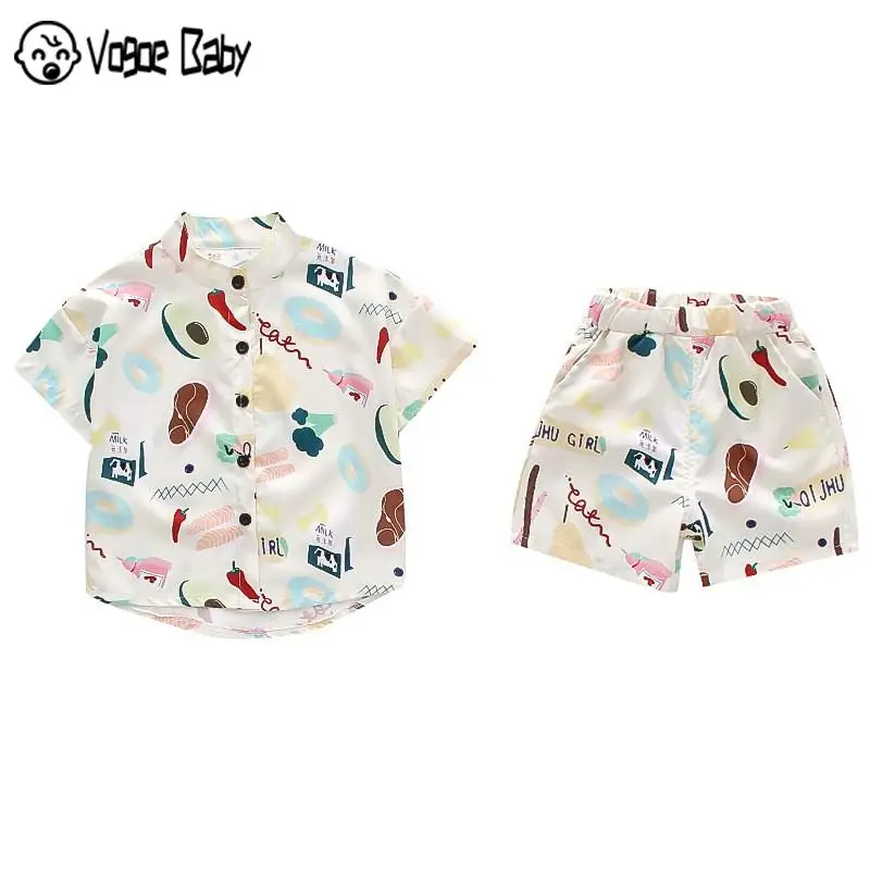 

Children's Short-Sleeve Shirt Shorts Set Two-Piece For Small Girls Baby Kids Toddler Korean Style Casual Chiffon Suit Summer New