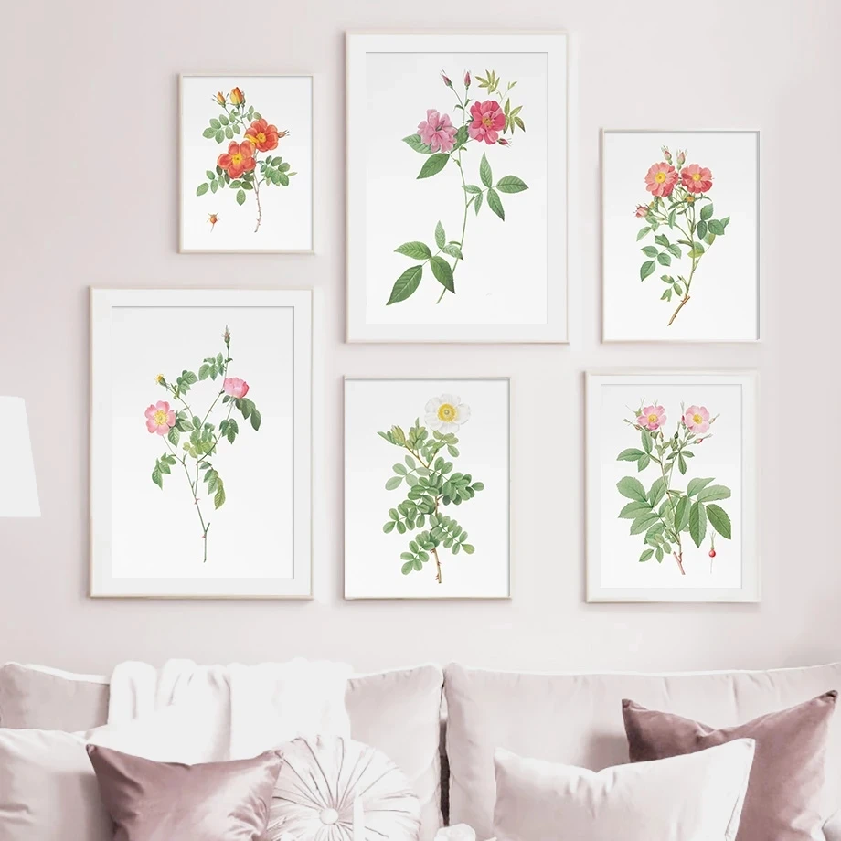 

Nordic Minimalist Floral Green Plant Leaf Canvas Painting Watercolor Flower Posters And Prints Wall Picture For Living Room