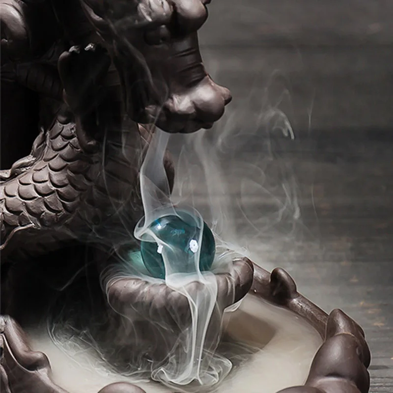 

Ceramic Backflow Incense Burners Home Decor Dragon Beads Ball Decor CANQ889