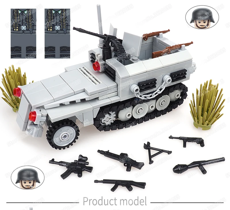 Building Block Assembly WW2 Figuras Armas Defesa
