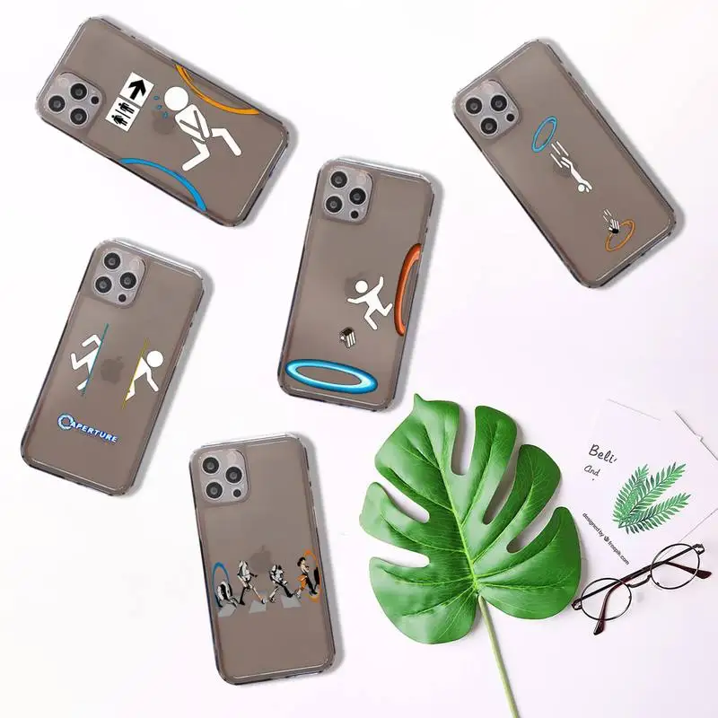 

portal game sports Phone Case For iPhone 7 8 11 12 X XS XR MINI Pro Max Plus Retro Black Grey clear transparent