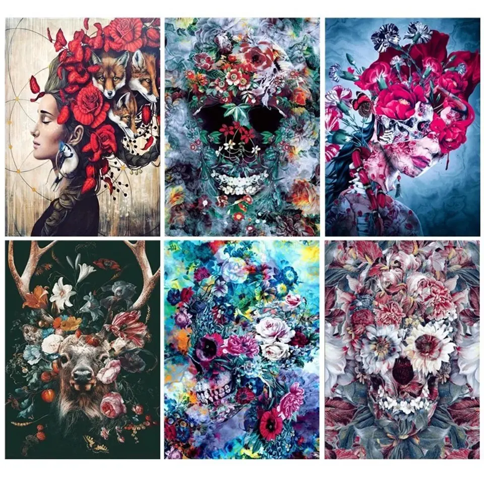 

CCYNew home full square round diamond 5D DIY diamond painting cartoon "skeleton" embroidery cross stitch 3D home decoration gift