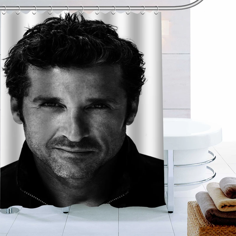 

ShunQian Patrick Dempsey Shower Curtain Polyester Fabric Hook For The Bathroom Waterproof Mildew Funy Bath Curtain 0331