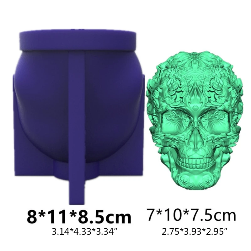 

Flower Lace Skull 3D Candle Soap Mould DIY Candle Epoxy Mold Handmade Candles Aroma Wax Soap Molds for Decoration