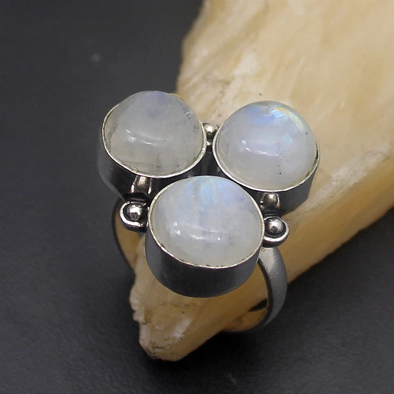 Мульти Камень уникальный натуральный белый лунный камень 925 стерлингового