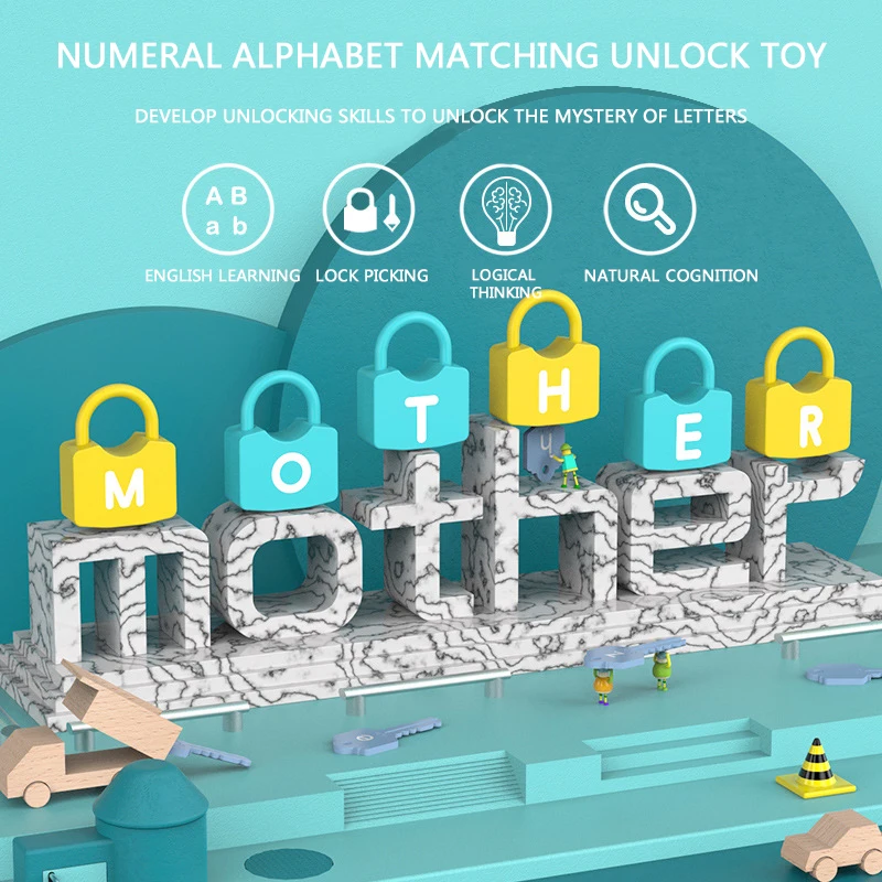 

Kid Unlock Toys Educational Toys 3-6 Years Old Children's Early Education Safe Gift Alphanumeric Playmate