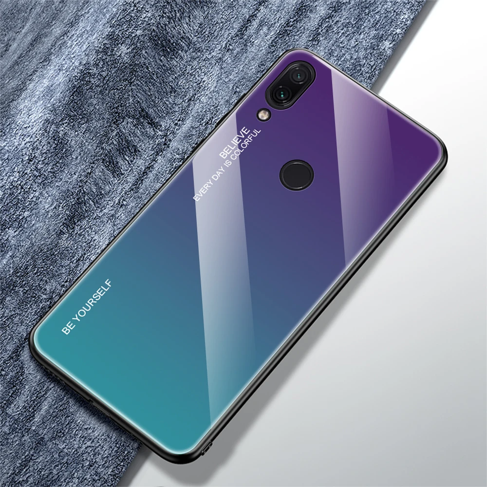 03 Градиентный чехол из закаленного стекла для телефона для Xiaomi Redmi 8A 8 7A 6A Капа Redmi 8 7 6 Redmi8 8A жесткий Стекло чехол на заднюю панель - Цвет: 03