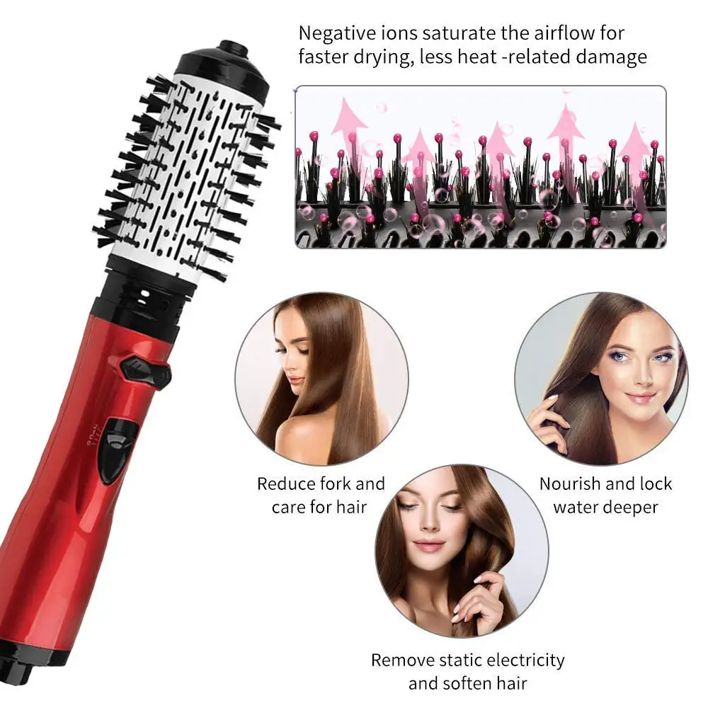 

Multifunction Hot Hair Comb Hair Dryer and Volumizer Rotating Roller Brush Salon Hot Air Brush Styler Straightener Curler Comb