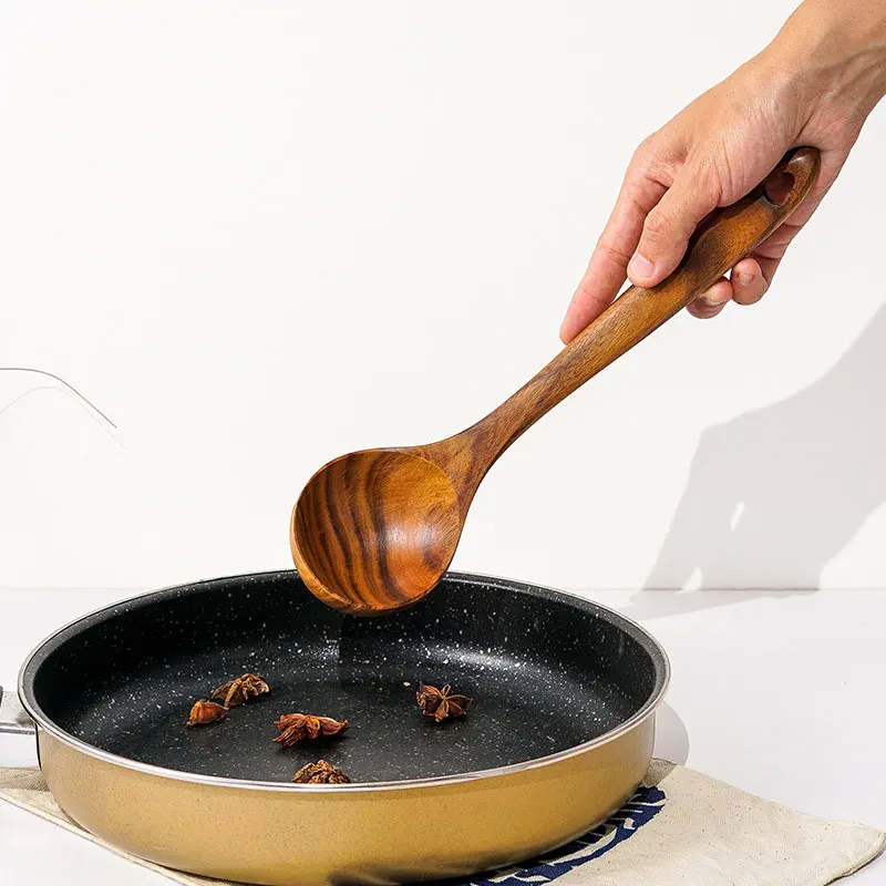 4 шт./7 шт. столовая ложка из Натурального Тикового Дерева с утечкой Специальная