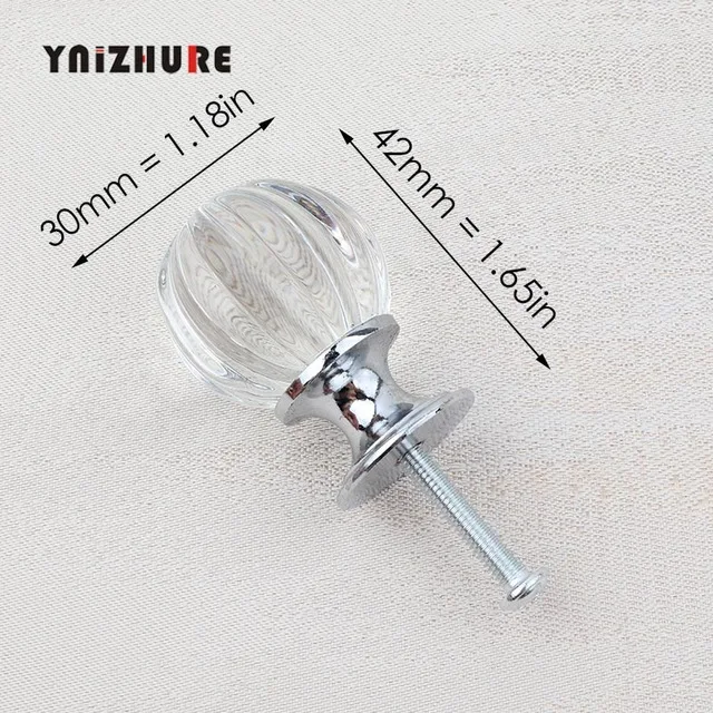 30mm Pumpkin Silver YNIZHURE брендовые Хрустальные стеклянные ручки для шкафа ручки для выдвижных ящиков кухонный шкаф ручки оборудование для обработки мебели - Цвет: 30mm Pumpkin Silver