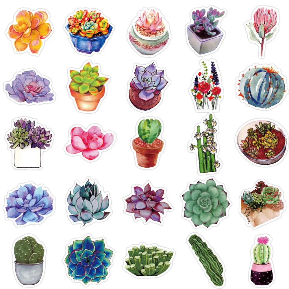 Наклейки с суккулентами для скейтборда гитары ноутбука чемодана телефона