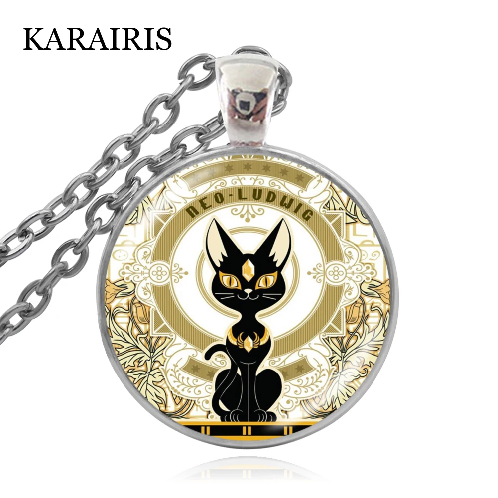 

KARAIRIS Vintage Egyptian Cat Gods Pendant Choker Statement Silver Color Necklace For Women Man Jewelry Dress Accessories