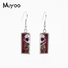 Новинка 2021, классические мужские прямоугольные серьги-Крючки с героями фильмов ужасов, плохие мужские серьги-подвески ручной работы, ювелирные изделия