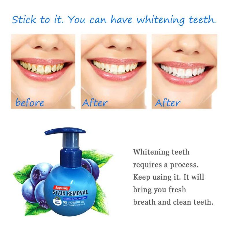 

Intensive Stain Remover Whitening Toothpaste Anti Bleeding Gums with Toothbrush for Brushing Teeth PR Sale