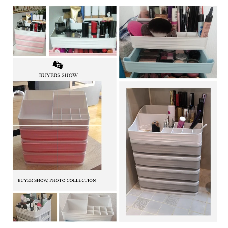 

Plastic Drawer Makeup Organizer Women Fashion Cosmetic Storage Box Lipstick Jewelry Container Desktop Sundry Holder Accessories
