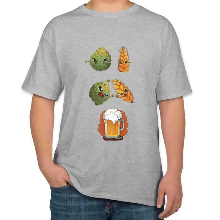Camiseta анти Arrugas Tamano Grande Para Hombres Cerveza Fusion Algodon Organico | Мужская одежда