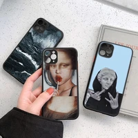 retro plaster painting phone case for iphone 13 12 11 pro max 7 8 plus xs max x xr 12 mini se 2020 camera lens protection cover