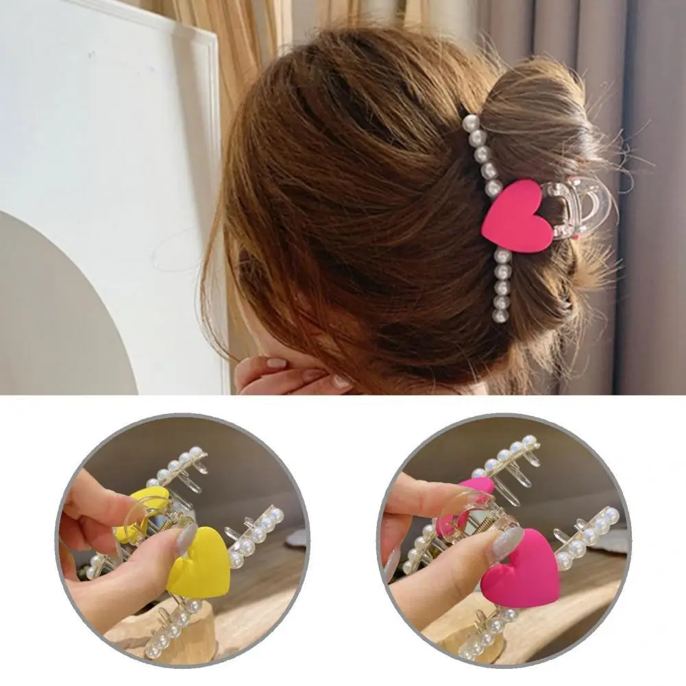 

Fashion Women Accessory Heart Anti-Slip Hair Claw Clamp for Bathing