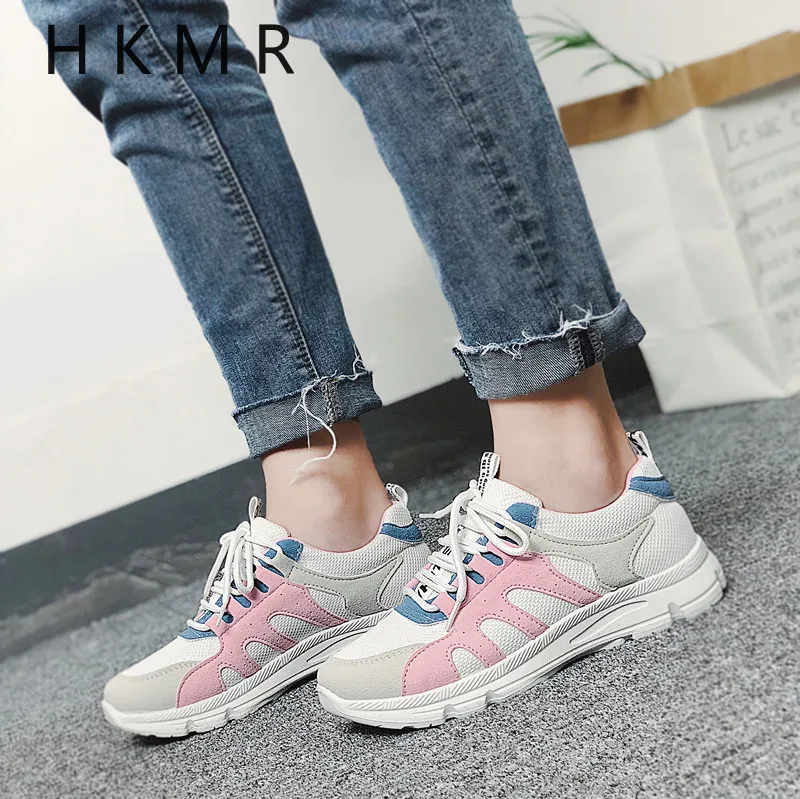 

2021 Women Low-top Muffin Bottom Front Lace-up Sneakers Woman Round Head Striped Color Platform Wedges Sports Casual Shoes 35-40