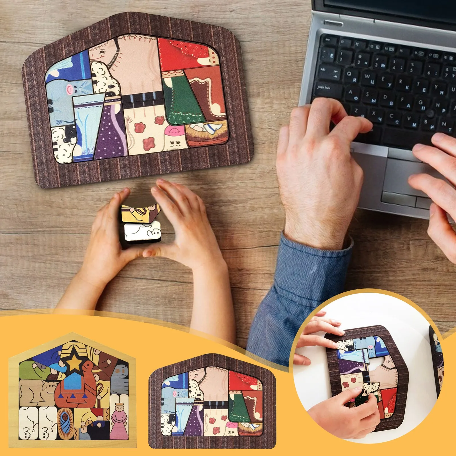 

Пазл с изображением Рождества, деревянный пазл с изображением Иисуса