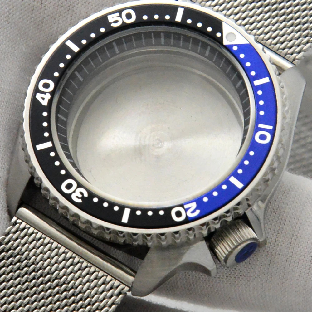 

For NH35 NH36 Movement Watch Case Seiko 316S Stainless Steel Black PVD Coating Watch Accessories Ceramic Bezel Watch Case
