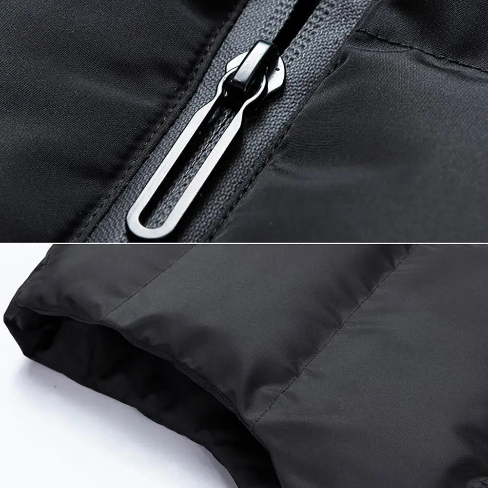 

Men Winter Solid Color Sleeveless Vest Jacket Stand Collar Thick Warm Waistcoat