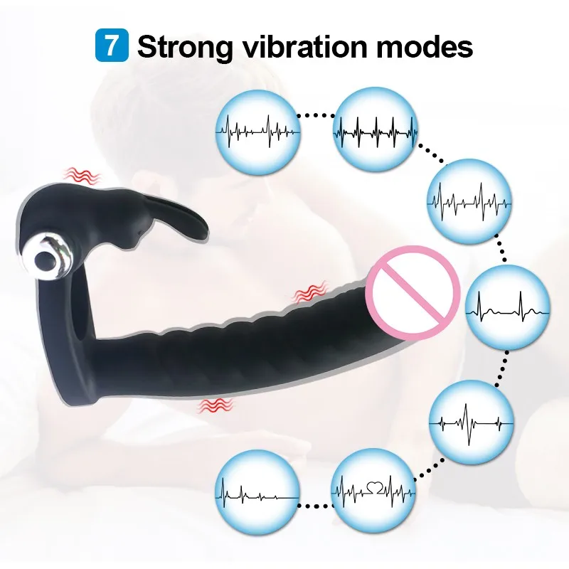Couples Sex Toys Anal Bead Strapon Dildo Vagina G-Spot Vibrator Plug Prostate Massage Cock Vibrating Ring Intimate Goods |