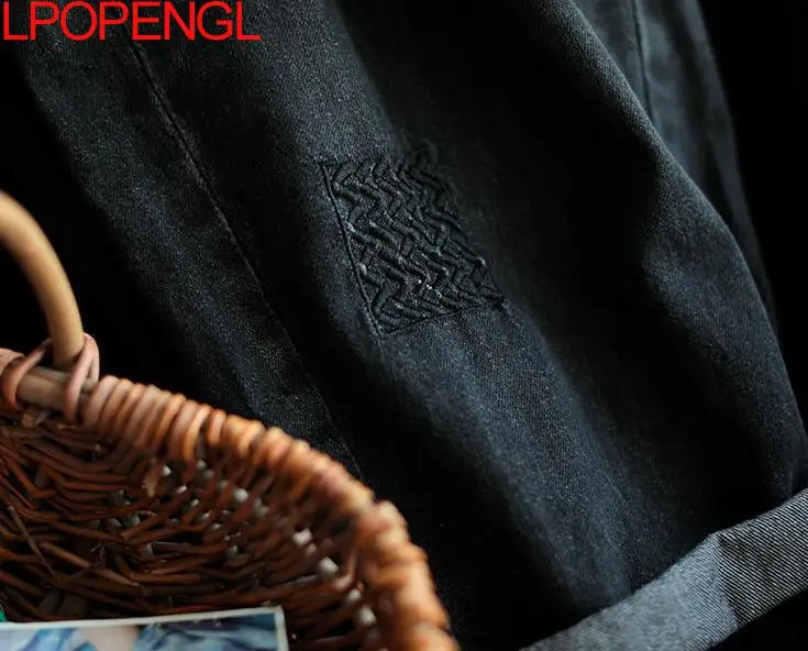 Ladies Spring Autumn Vintage Harem Jeans 2021 New Casual Fashion High Waist Embroidered Trousers Casual Style M-xxl