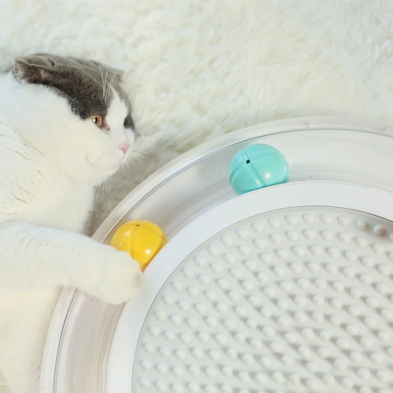 

Pet Automatic Toy Tease Cats Interactive Mouse Running Along The Track Turntable Toy Smart Teasing Cat Stick Crazy Game Cat Toy