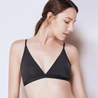 Сексуальный бюстгальтер без косточек bikni, черный бюстгальтер с v-образным вырезом, треугольная чашка, топ, беспроводной бюстгальтер, бюстгальтер без подкладки, мягкое нижнее белье, тонкое нижнее белье для женщин