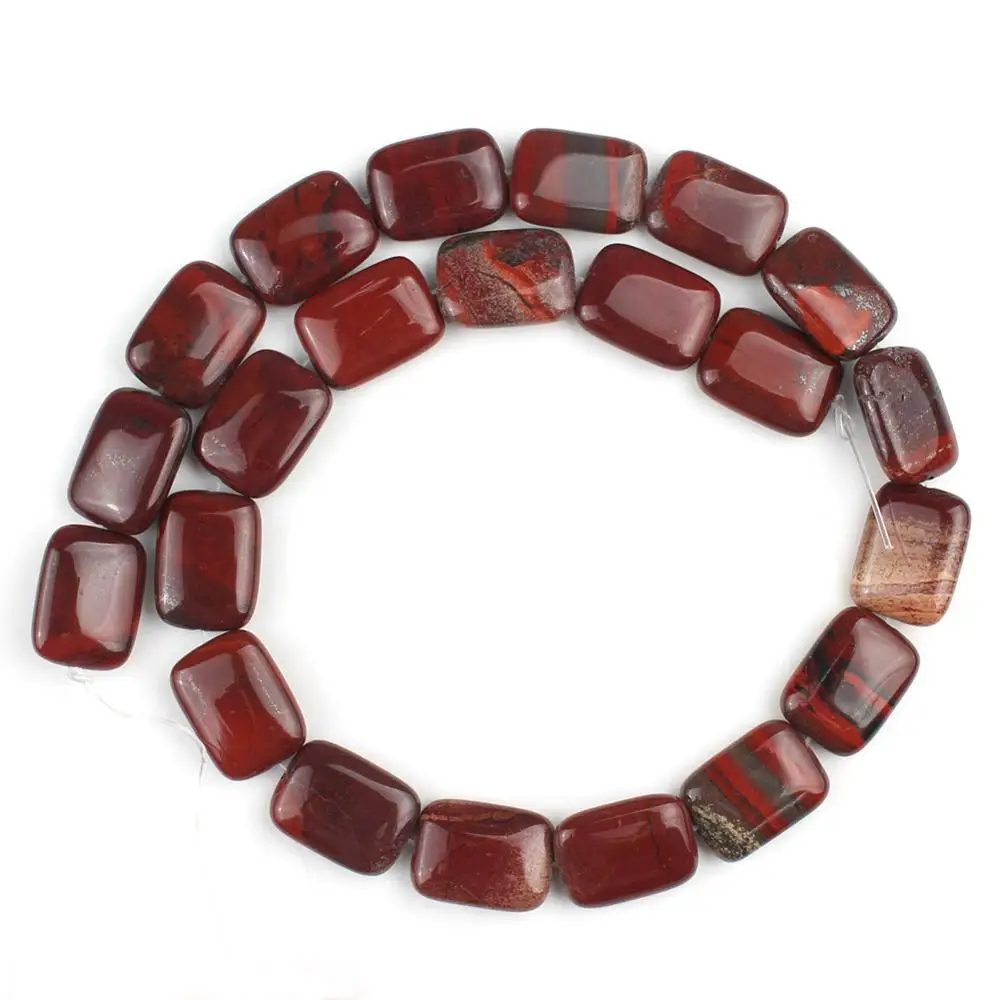 Red Stone 13*18 мм бусины из натурального камня прямоугольник Агаты желтый кварц с тигриным глазом малахитовые бусины для самостоятельного изготовления ювелирных изделий браслет - Цвет: Red Stone