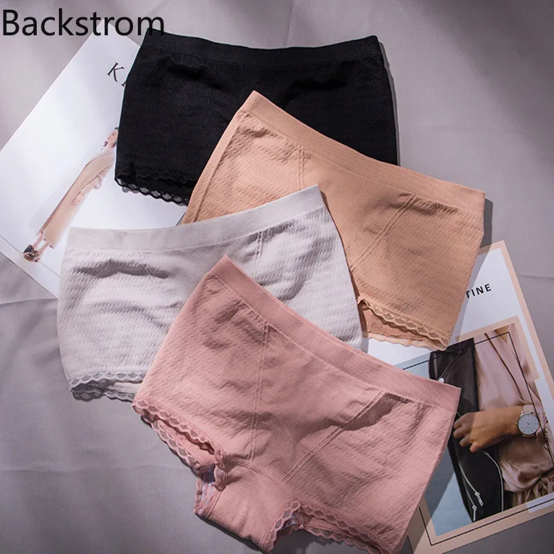 

Backstrom Women Panties Seamless Mid Waist Abdomen Hip Lifting Modal Langerie Sexy Underwear Plus Size Cute Pink Lace Briefs