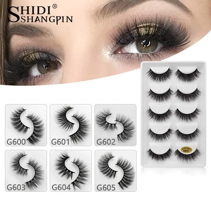 

5 Pairs 3D Faux Real Mink Eyelashes Natural Long False Eyelashes Dramatic Fake Lashes Makeup Extension Eyelashes Makeup Tools