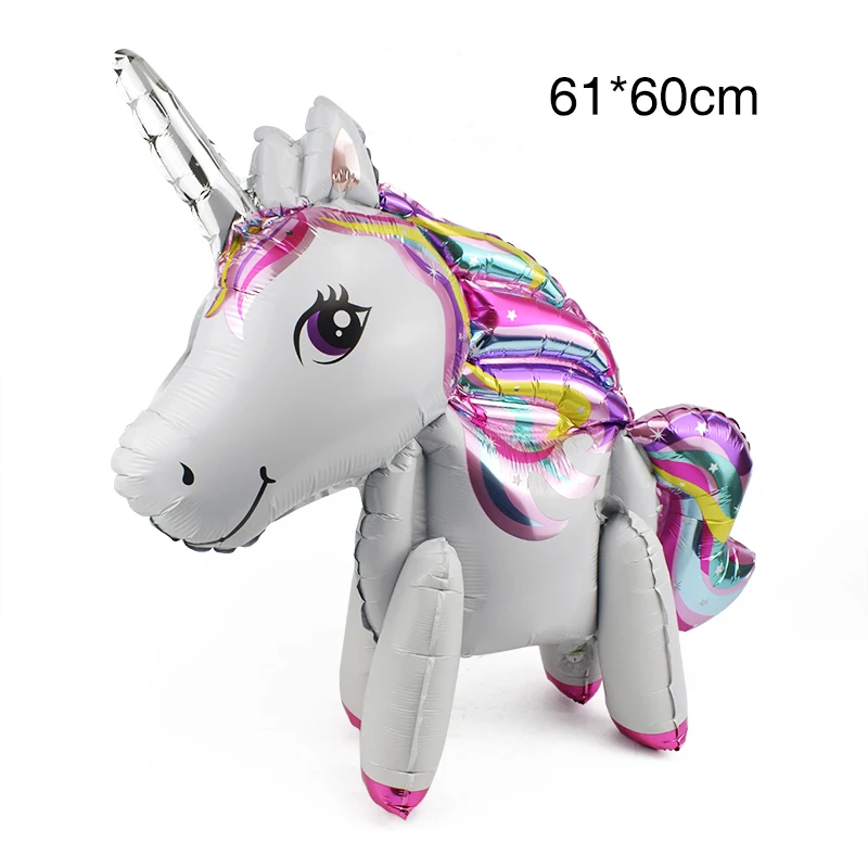balloon 1pc 18 дюймов Алюминий пленка набор кистей с ручкой в форме единорога воздушный шар с гелием День рождения Baby Shower Единорог вечерние украшения поставки Алюминий воздушный шар - Цвет: balloon 1pc