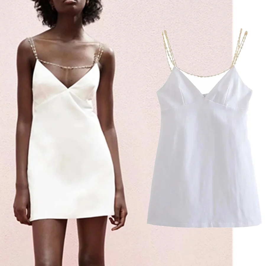 

Elmsk Summer Dress Women Vestidos Enlgand Style Fashion Artificial jewelry Sexy Spaghetti Strapless Party Mini Dress Women