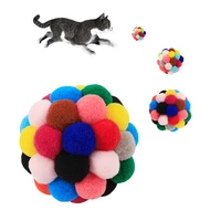 colorful soft plush ball cat toys colorful pet plush ball cat plush sound toy cat bell ball dog toy mimi cat supplies