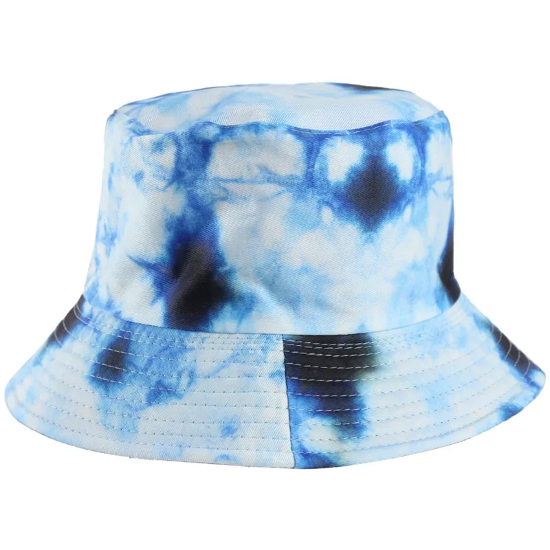 

2021 New 3D Printed Fisherman Hats With Tie-dyed Double-sided Basin Hats For Men And Women Outdoor Sun Protection Hats In Summer