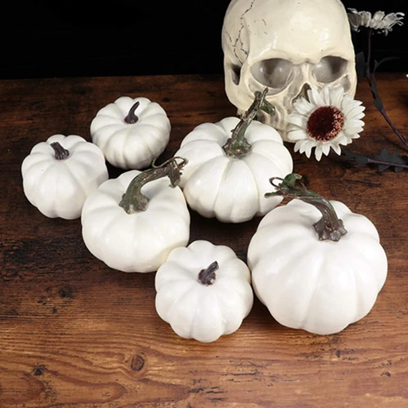 

12 X Artificial Halloween Pumpkins White Halloween Pumpkins Fake Foam Pumpkins Party Decoration High Quality