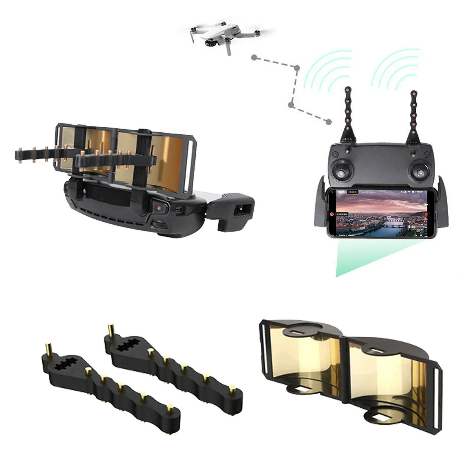 Антенна Yagi для дрона усилитель сигнала диапазона Dji Mavic Mini/mavic Air/mavic 2 пульт