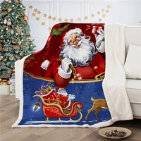 red christmas throw blanket santa claus tree bell snowfalke plush sherpa fleece blanket new year gift for kid child bed sofa car