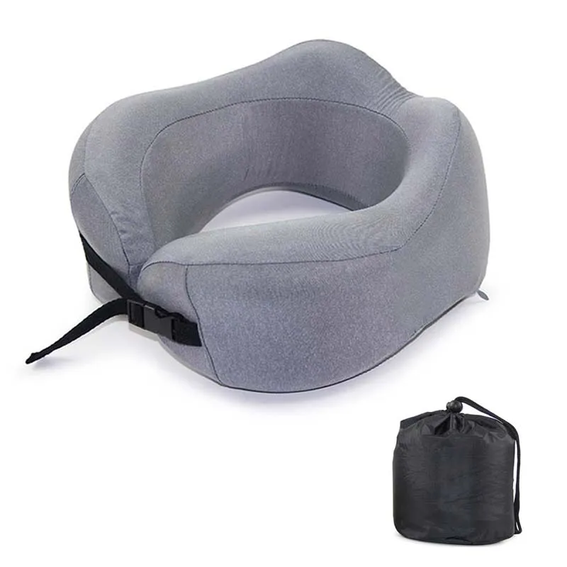 Grey with Bag Пены памяти глубокий сон шеи подушки самолет автомобиль Ортопедическая подушка шеи шейки физиотерапии подушка - Цвет: Grey with Bag
