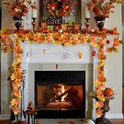 Шелковый клен Гирлянда Декор Искусственный клен Декор Поддельные клен на День Благодарения вечерние Хэллоуин осень вечерние украшения