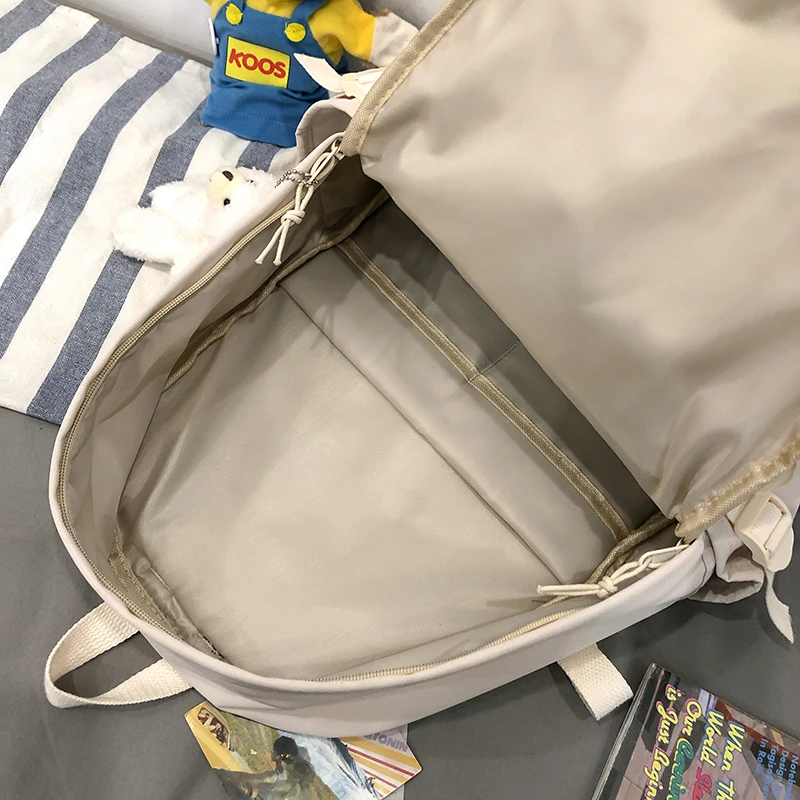 

Classic Women Backpack Kawaii Waterproof Travel Mochila For Girl School Bag Black Nylon Rucksack Fashion Female College Bookbag